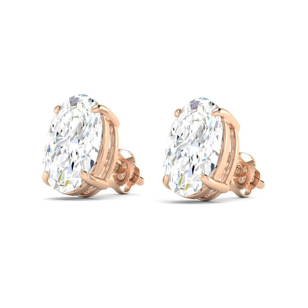 Oval Cut Stud Earring - Rose Gold