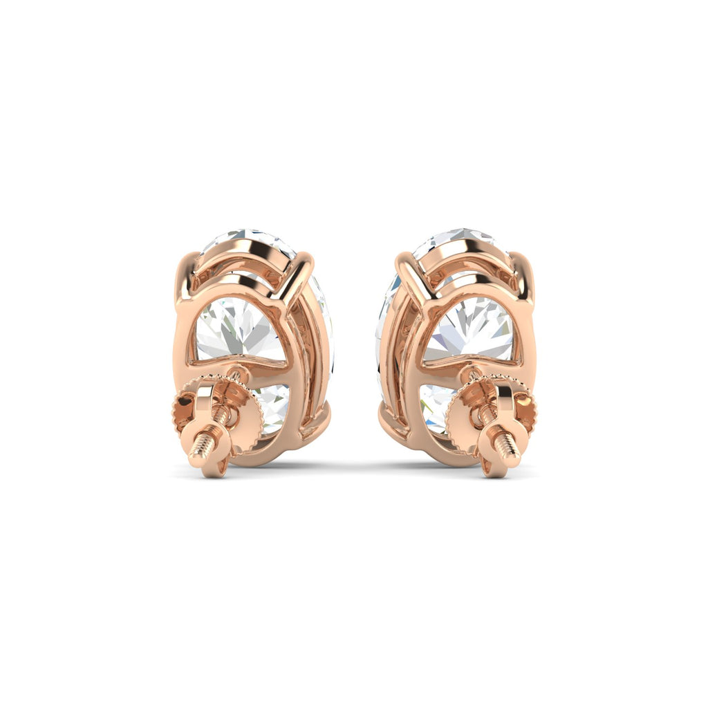 Oval Cut Stud Earring - Rose Gold