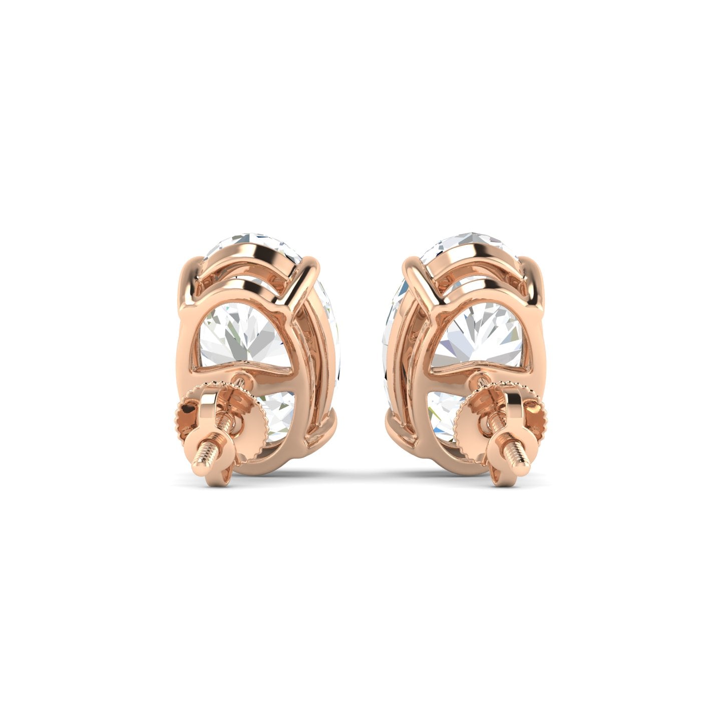 Oval Cut Stud Earring - Rose Gold