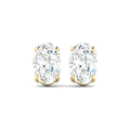Oval Cut Stud Earring - Yellow Gold