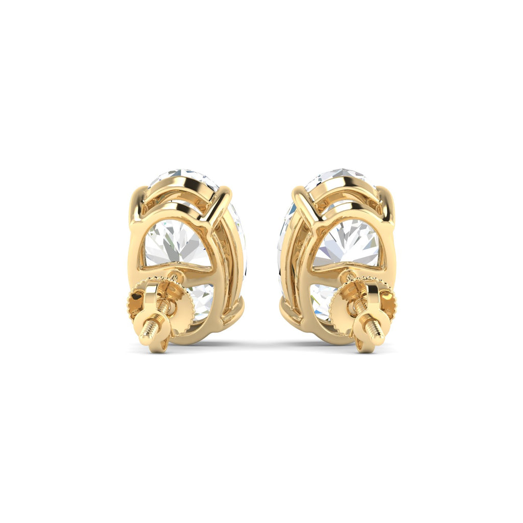Oval Cut Stud Earring - Yellow Gold