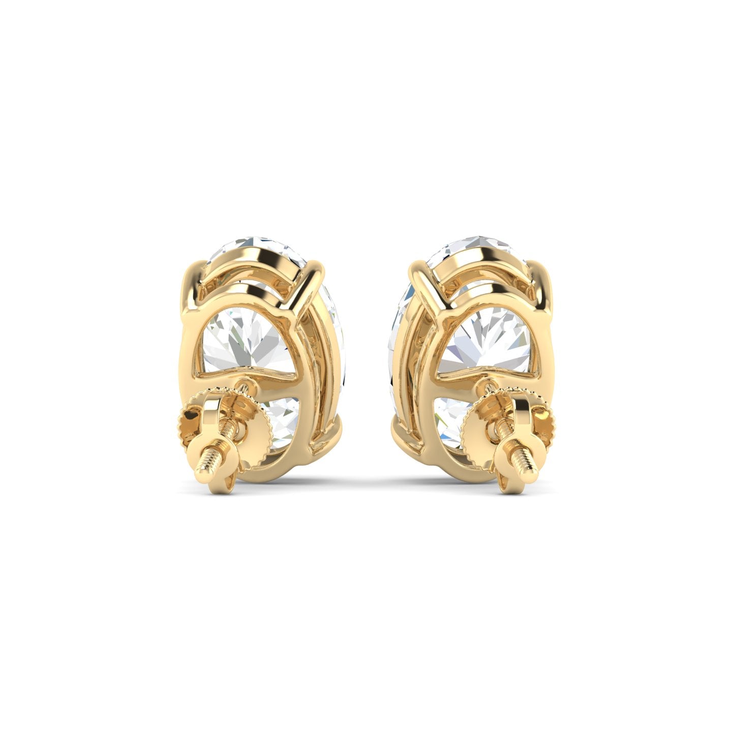Oval Cut Stud Earring - Yellow Gold