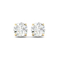Round Cut Stud Earring - Yellow Gold