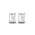 Emerald Cut Stud Earring - Rose Gold