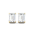 Emerald Cut Stud Earring - Yellow Gold