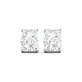Radiant Cut Stud Earring - White Gold