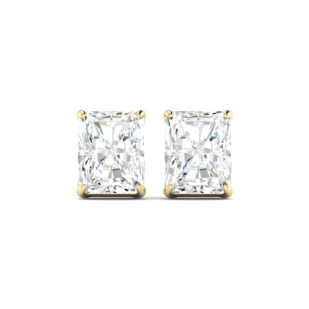 Radiant Cut Stud Earring - Yellow Gold