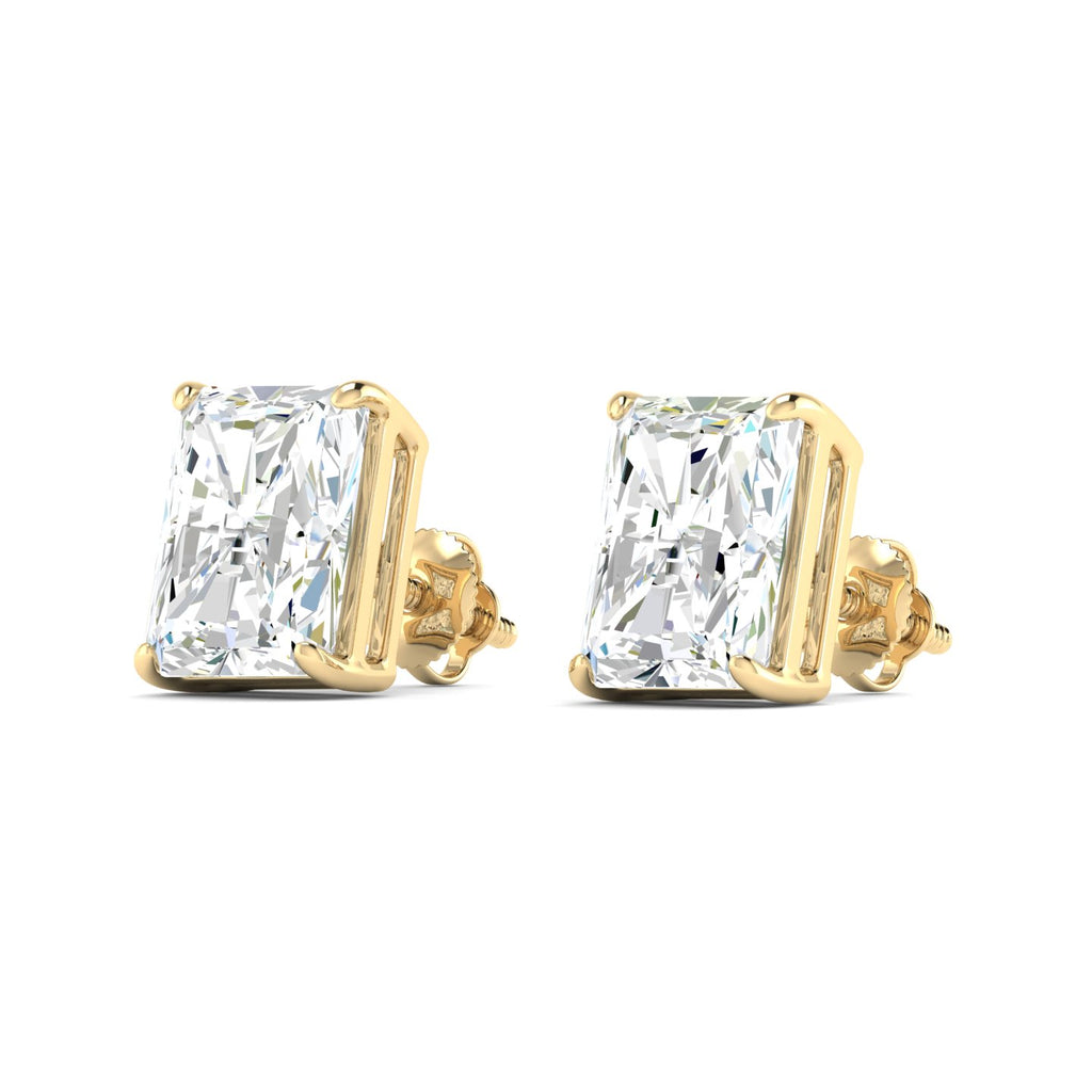 Radiant Cut Stud Earring - Yellow Gold