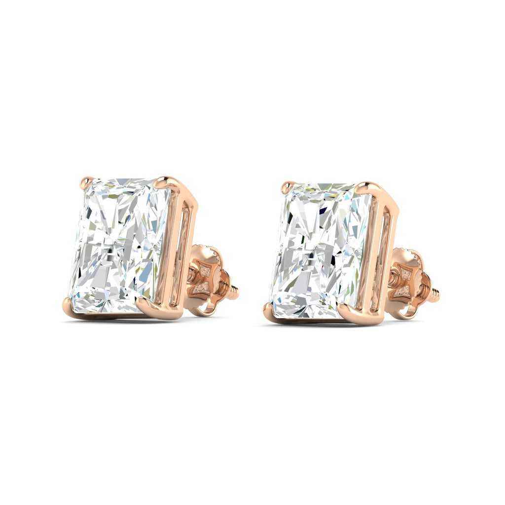 Lab Grown 3 Carat Diamond Earrings in 14K Rose Gold – VVS2 Clarity, D Color