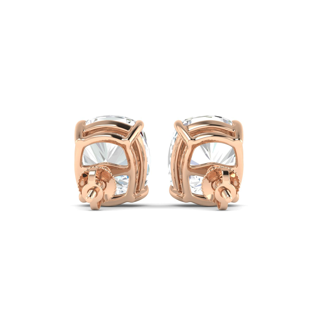Lab Grown 3 Carat Diamond Earrings in 14K Rose Gold – VVS2 Clarity, D Color