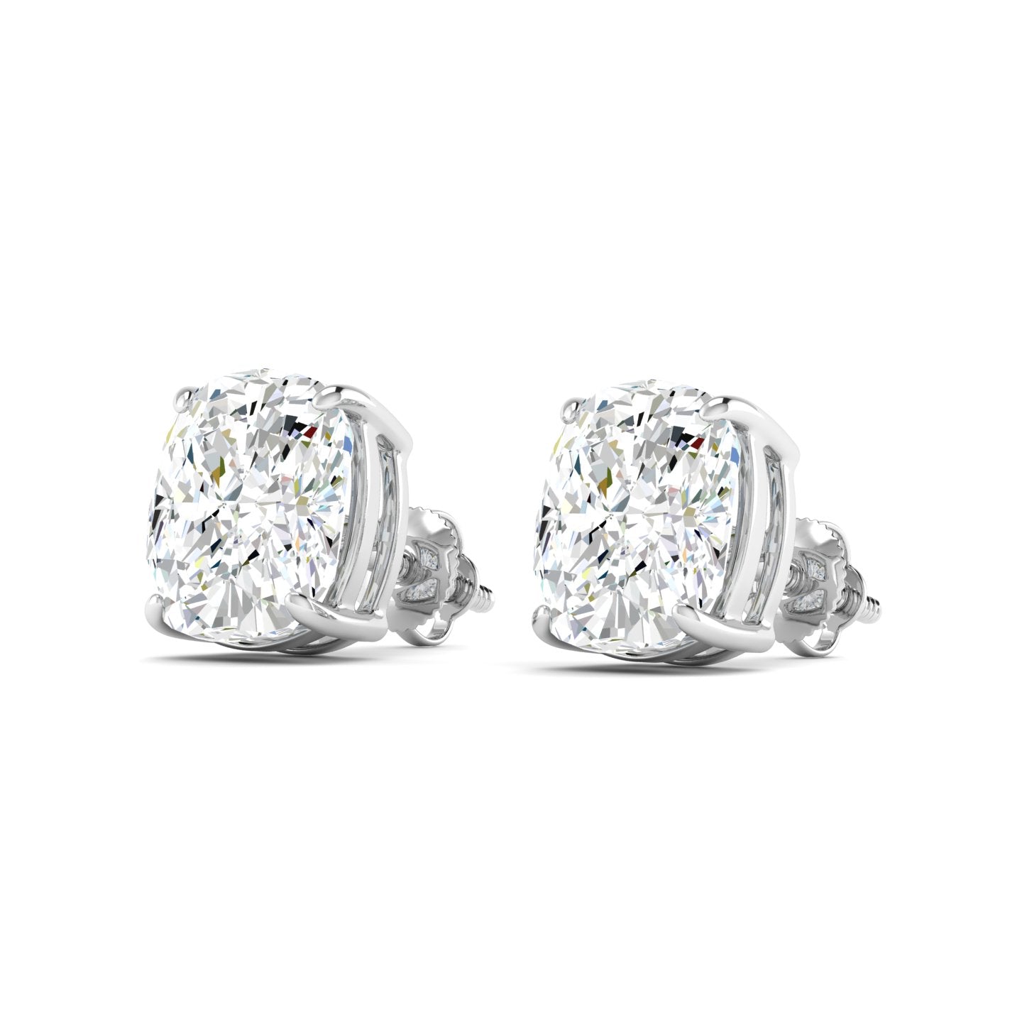 Lab Grown 3 Carat Diamond Earrings in 14K White Gold – VVS2 Clarity, D Color
