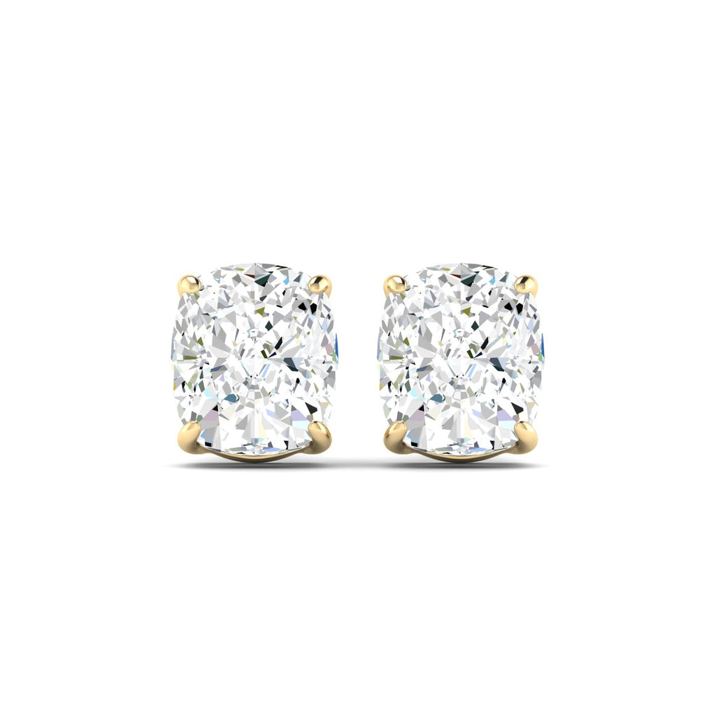Lab Grown 3 Carat Diamond Earrings in 14K Yellow Gold – VVS2 Clarity, D Color