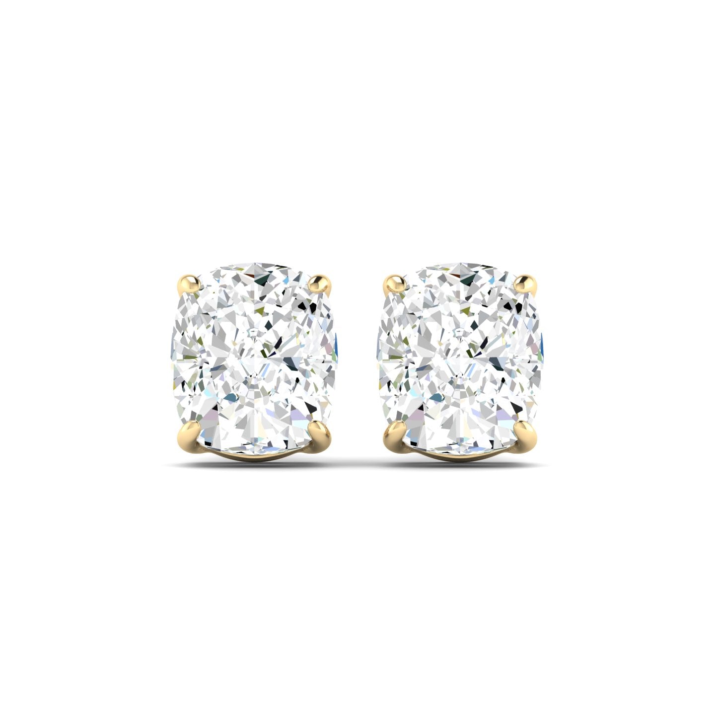 Lab Grown 3 Carat Diamond Earrings in 14K Yellow Gold – VVS2 Clarity, D Color