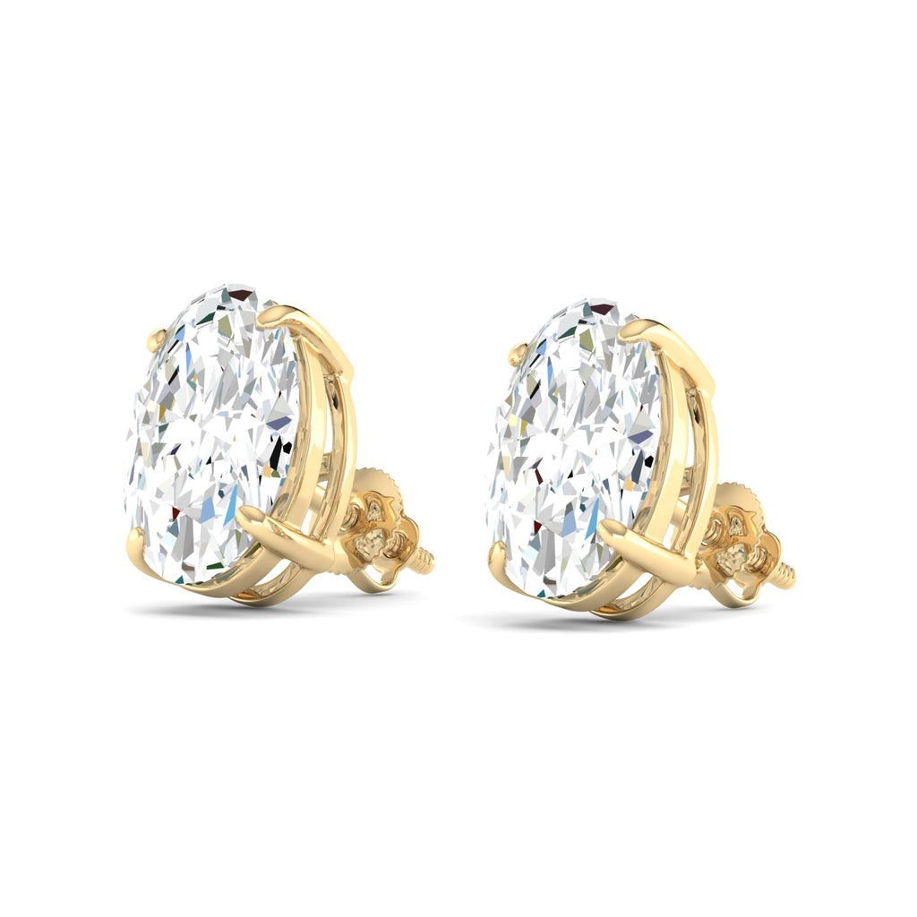Lab Grown 3 Carat Diamond Earrings in 14K Yellow Gold – VVS2 Clarity, D Color