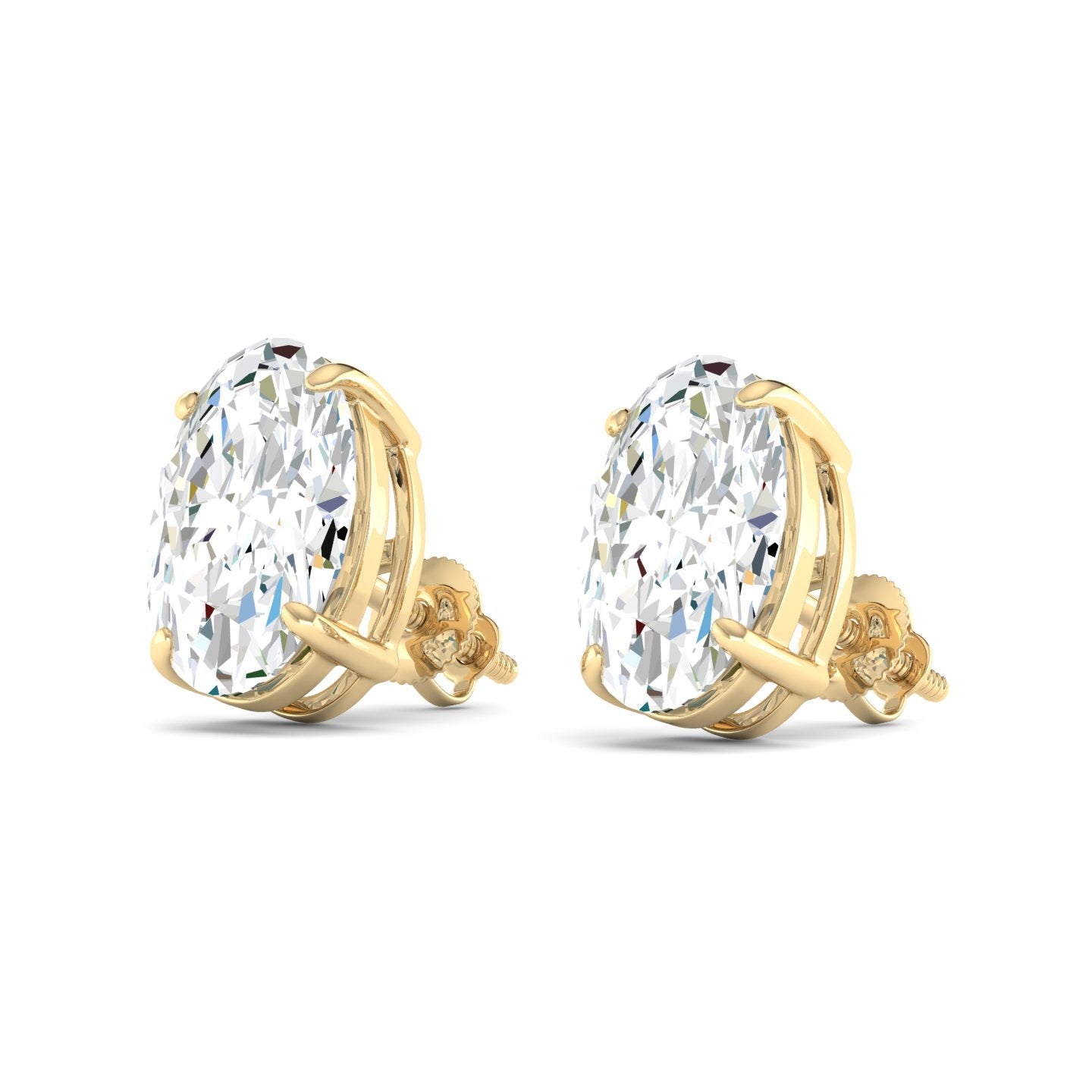 Lab Grown 3 Carat Diamond Earrings in 14K Yellow Gold – VVS2 Clarity, D Color