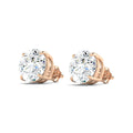 Lab Grown 3 Carat Diamond Earrings in 14K Rose Gold – VVS2 Clarity, D Color