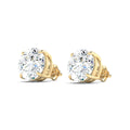 Lab Grown 3 Carat Diamond Earrings in 14K Yellow Gold – VVS2 Clarity, D Color