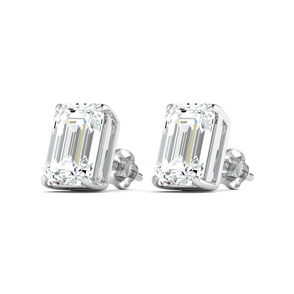 Lab Grown 3 Carat Diamond Earrings in 14K White Gold – VVS2 Clarity, D Color