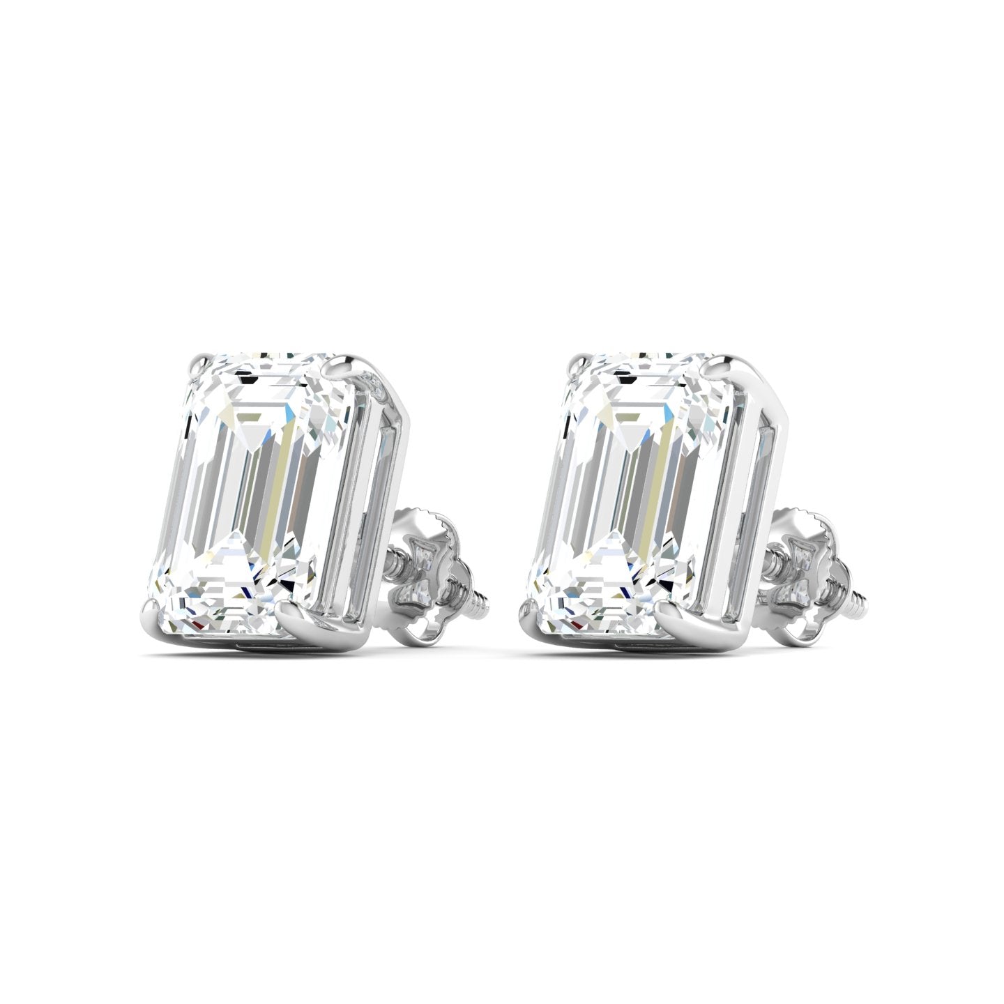 Lab Grown 3 Carat Diamond Earrings in 14K White Gold – VVS2 Clarity, D Color