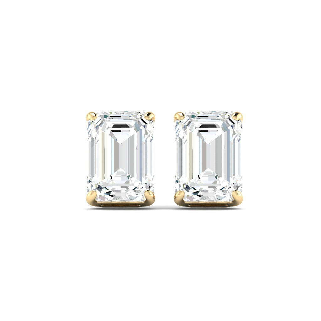 Lab Grown 3 Carat Diamond Earrings in 14K Yellow Gold – VVS2 Clarity, D Color