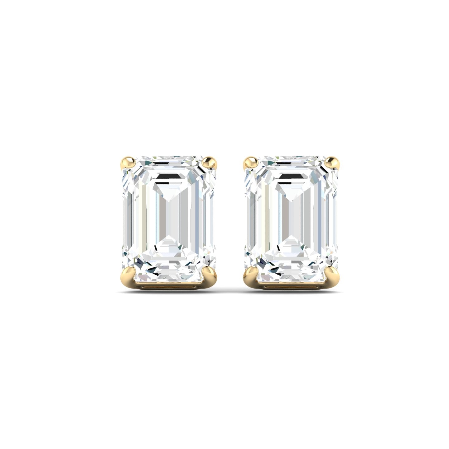 Lab Grown 3 Carat Diamond Earrings in 14K Yellow Gold – VVS2 Clarity, D Color