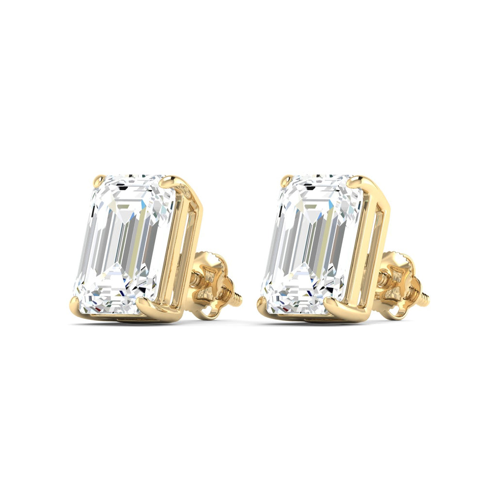 Lab Grown 3 Carat Diamond Earrings in 14K Yellow Gold – VVS2 Clarity, D Color