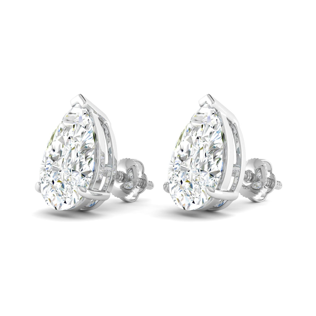 Lab Grown 3 Carat Diamond Earrings in 14K White Gold – VVS2 Clarity, D Color