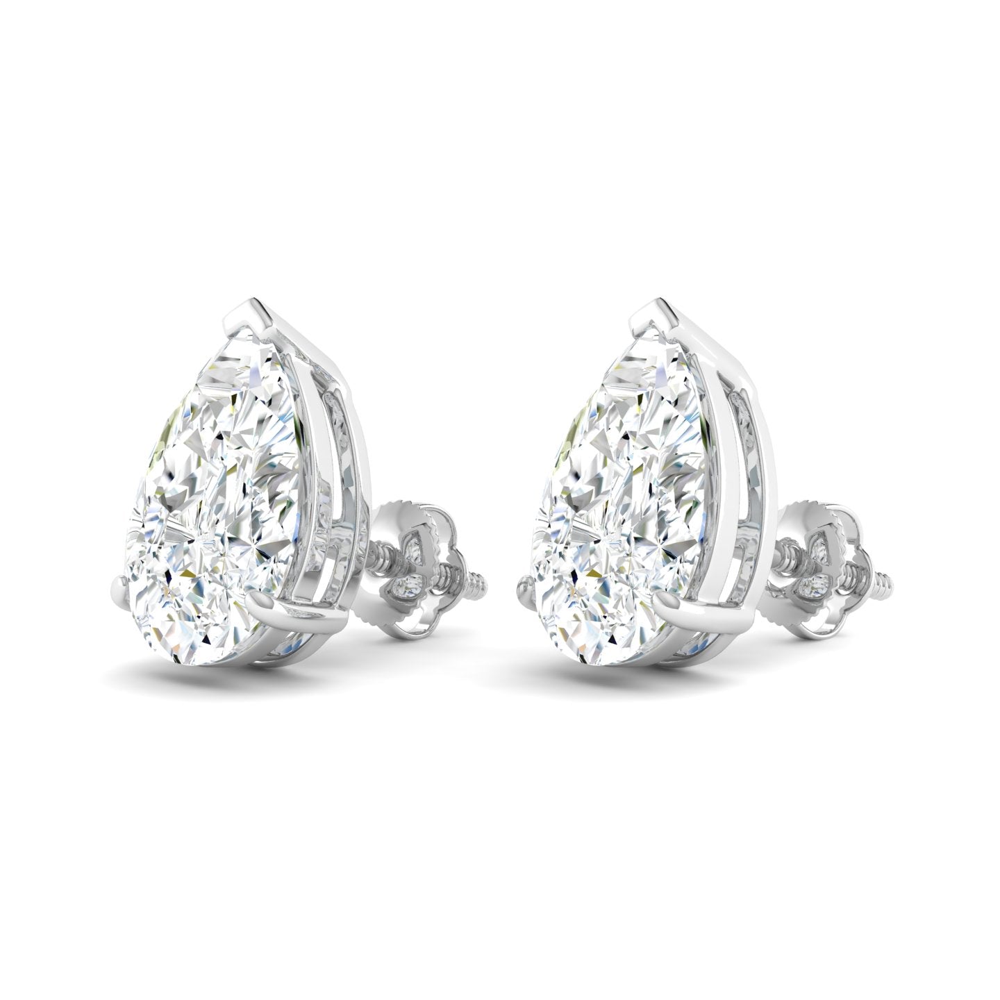Lab Grown 3 Carat Diamond Earrings in 14K White Gold – VVS2 Clarity, D Color