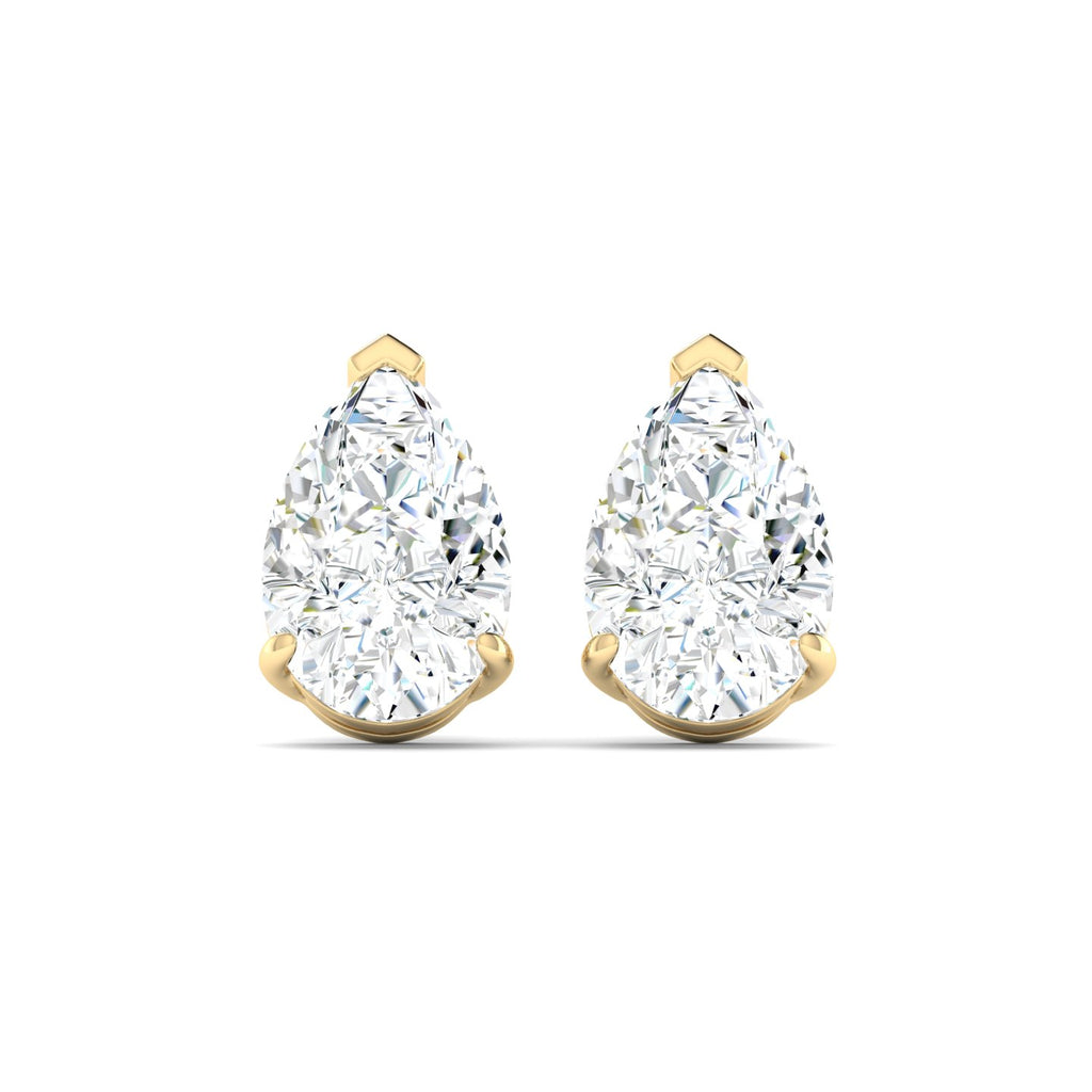Lab Grown 3 Carat Diamond Earrings in 14K Yellow Gold – VVS2 Clarity, D Color