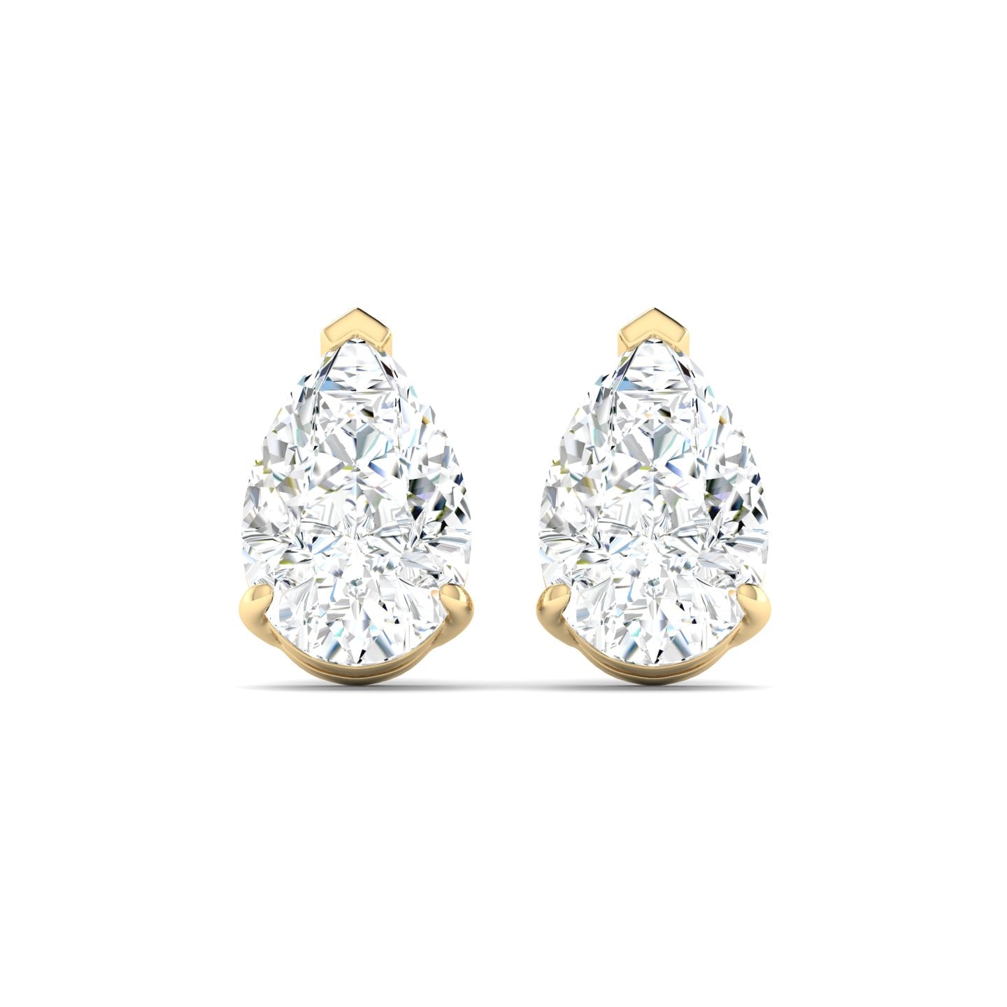 Lab Grown 3 Carat Diamond Earrings in 14K Yellow Gold – VVS2 Clarity, D Color