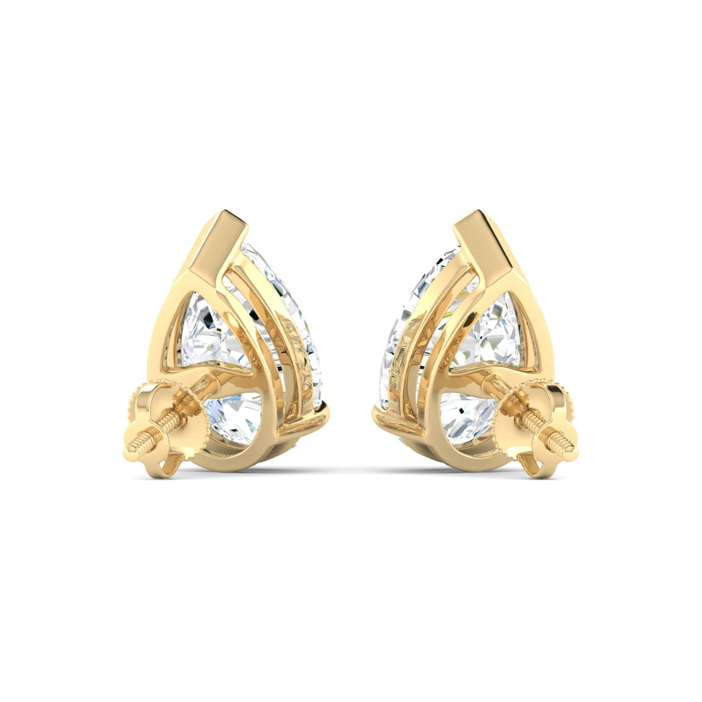 Lab Grown 3 Carat Diamond Earrings in 14K Yellow Gold – VVS2 Clarity, D Color