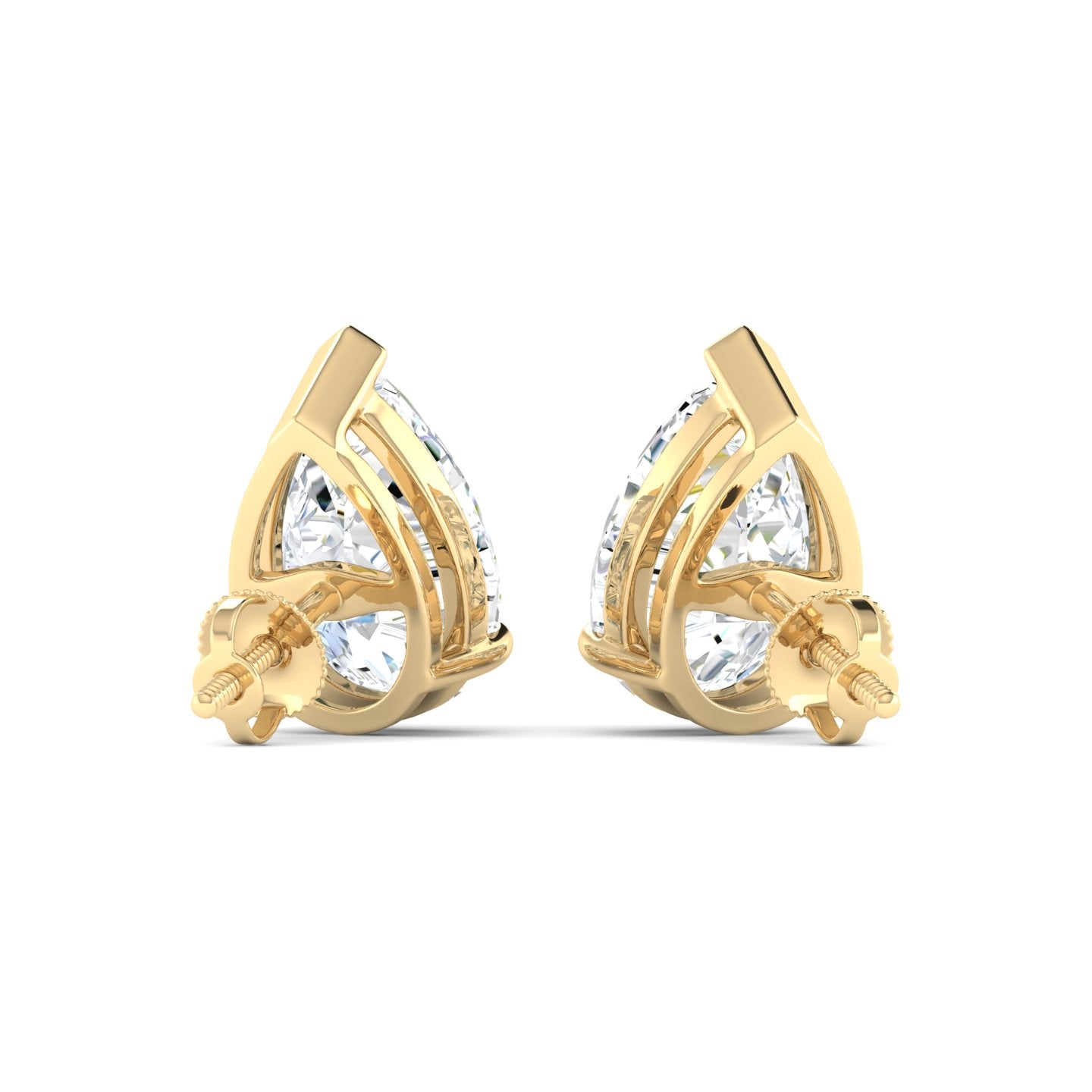 Lab Grown 3 Carat Diamond Earrings in 14K Yellow Gold – VVS2 Clarity, D Color