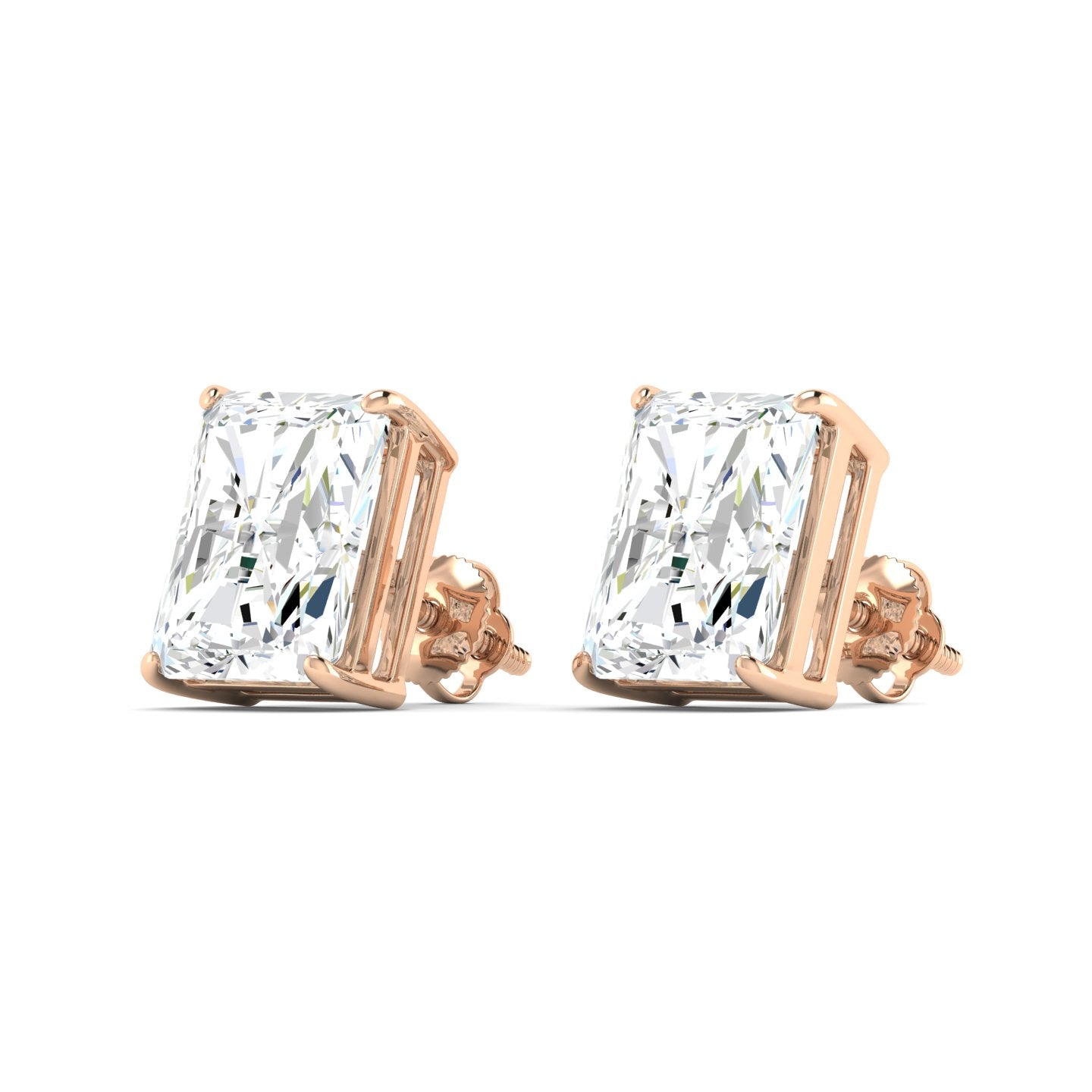 Lab Grown 3 Carat Diamond Earrings in 14K Rose Gold – VVS2 Clarity, D Color