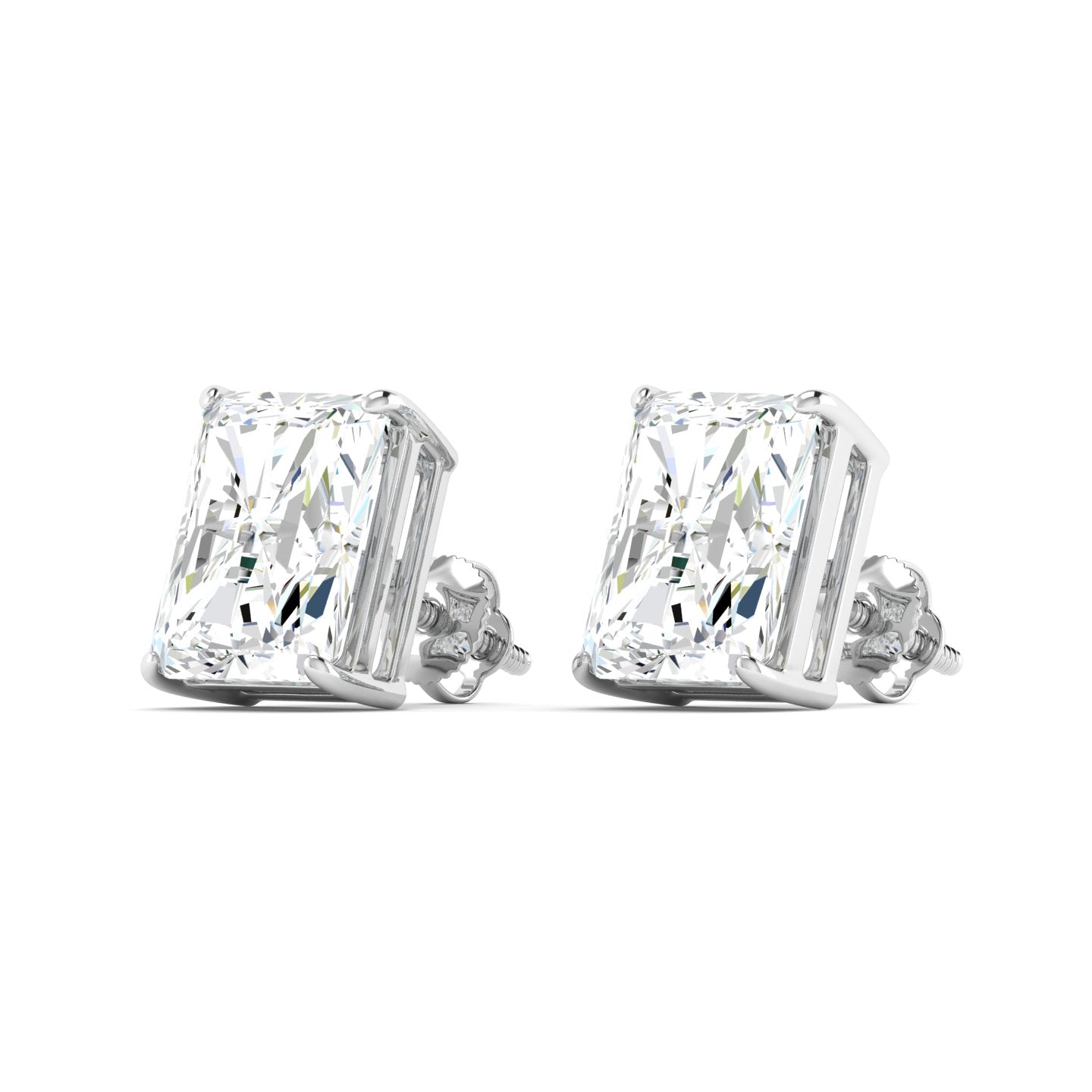 Lab Grown 3 Carat Diamond Earrings in 14K White Gold – VVS2 Clarity, D Color
