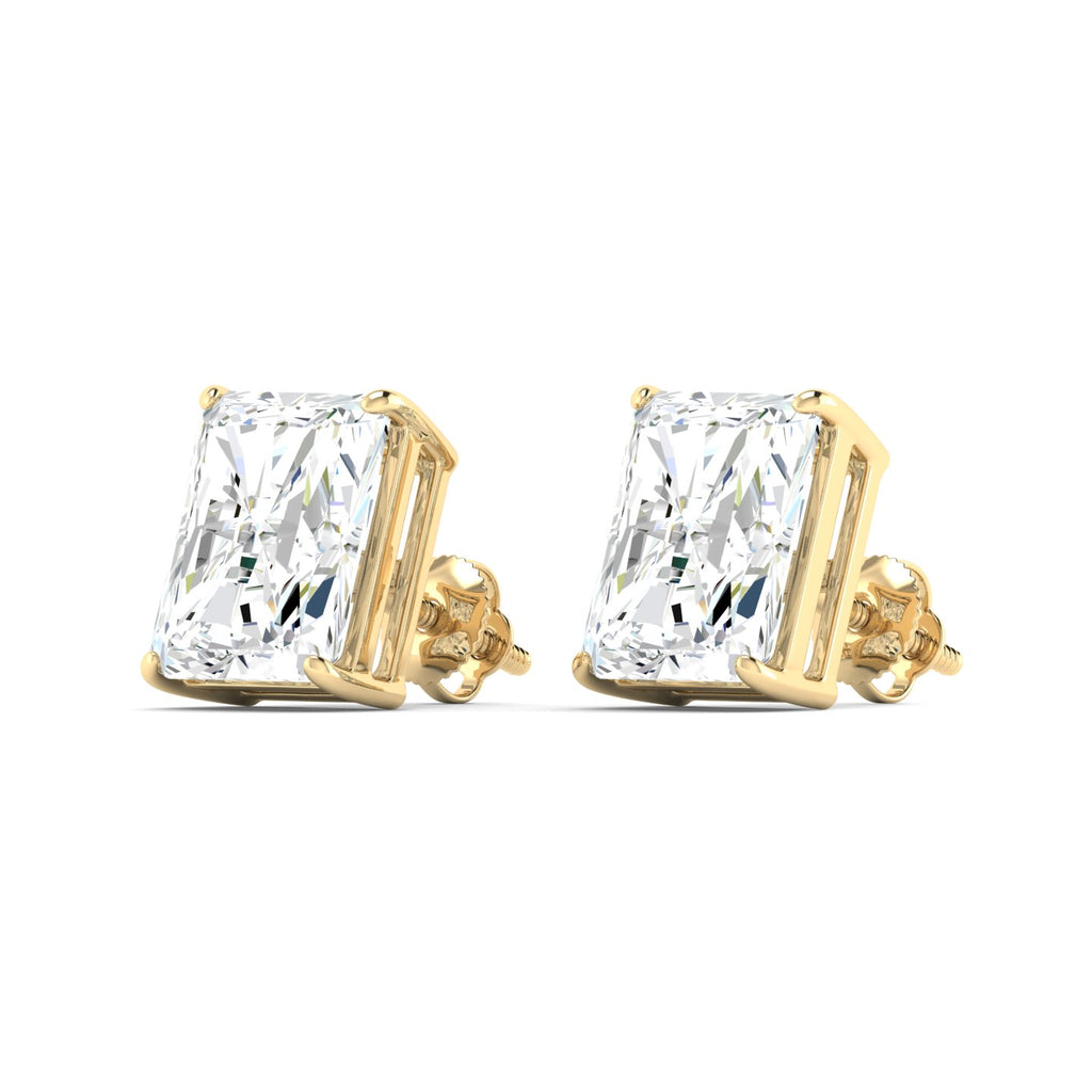 Lab Grown 3 Carat Diamond Earrings in 14K Yellow Gold – VVS2 Clarity, D Color