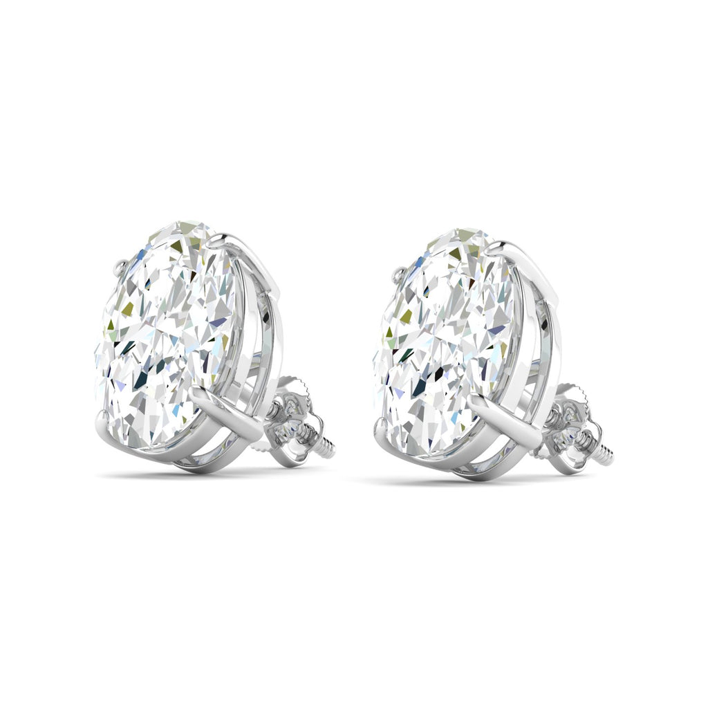 Lab Grown 3 Carat Diamond Earrings in 14K White Gold – VVS2 Clarity, D Color