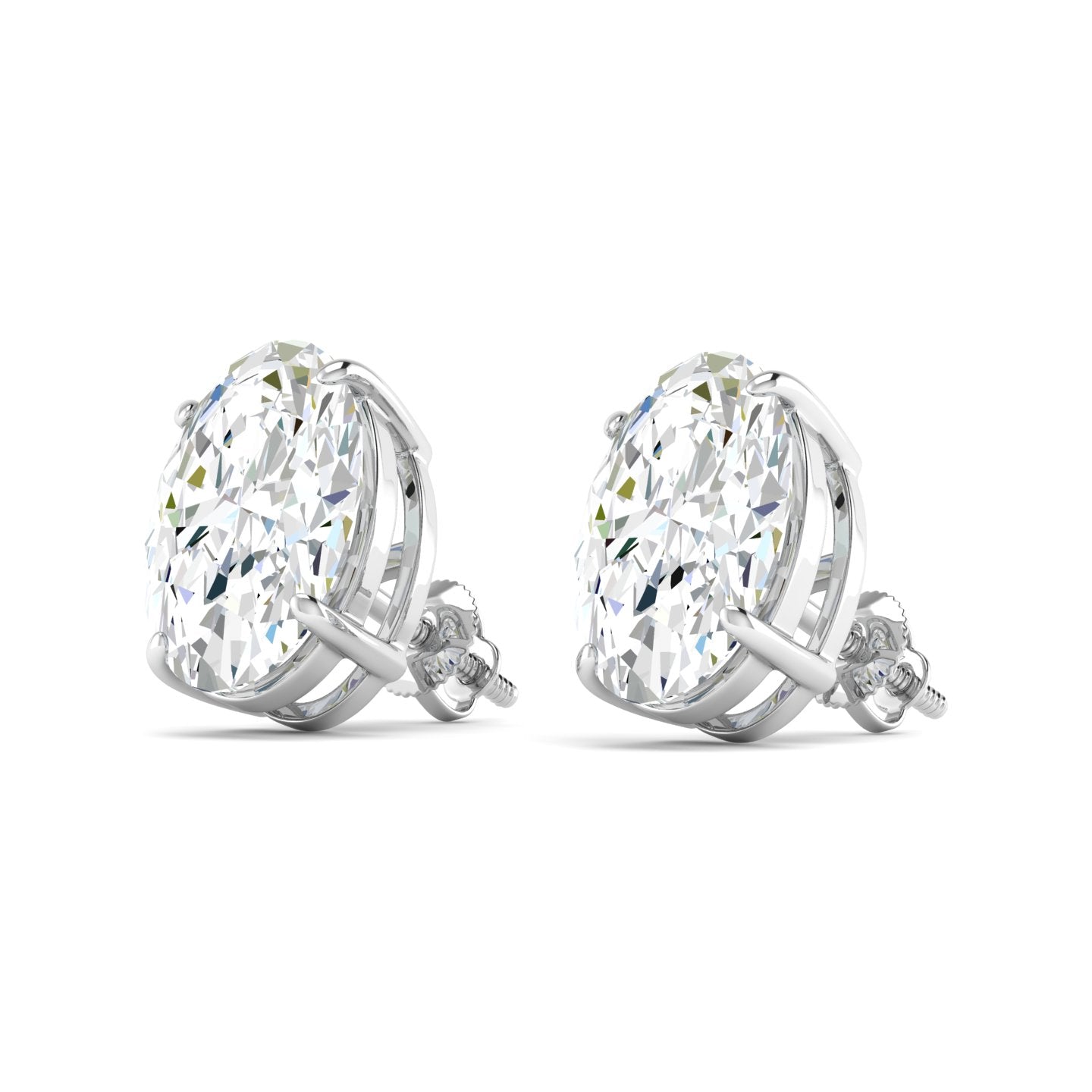 Lab Grown 3 Carat Diamond Earrings in 14K White Gold – VVS2 Clarity, D Color