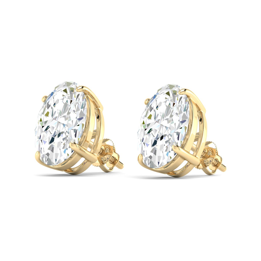 Lab Grown 3 Carat Diamond Earrings in 14K Yellow Gold – VVS2 Clarity, D Color