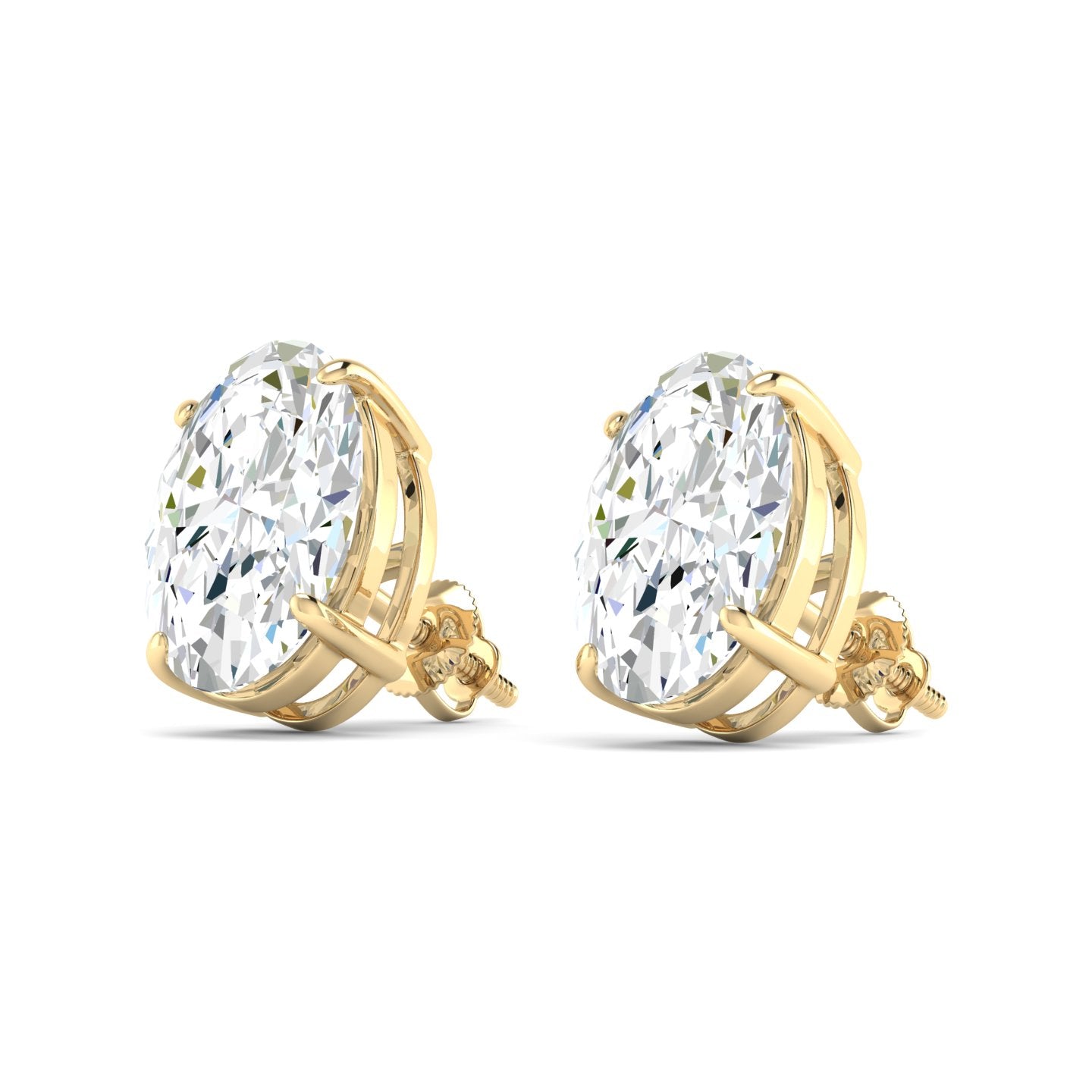 Lab Grown 3 Carat Diamond Earrings in 14K Yellow Gold – VVS2 Clarity, D Color