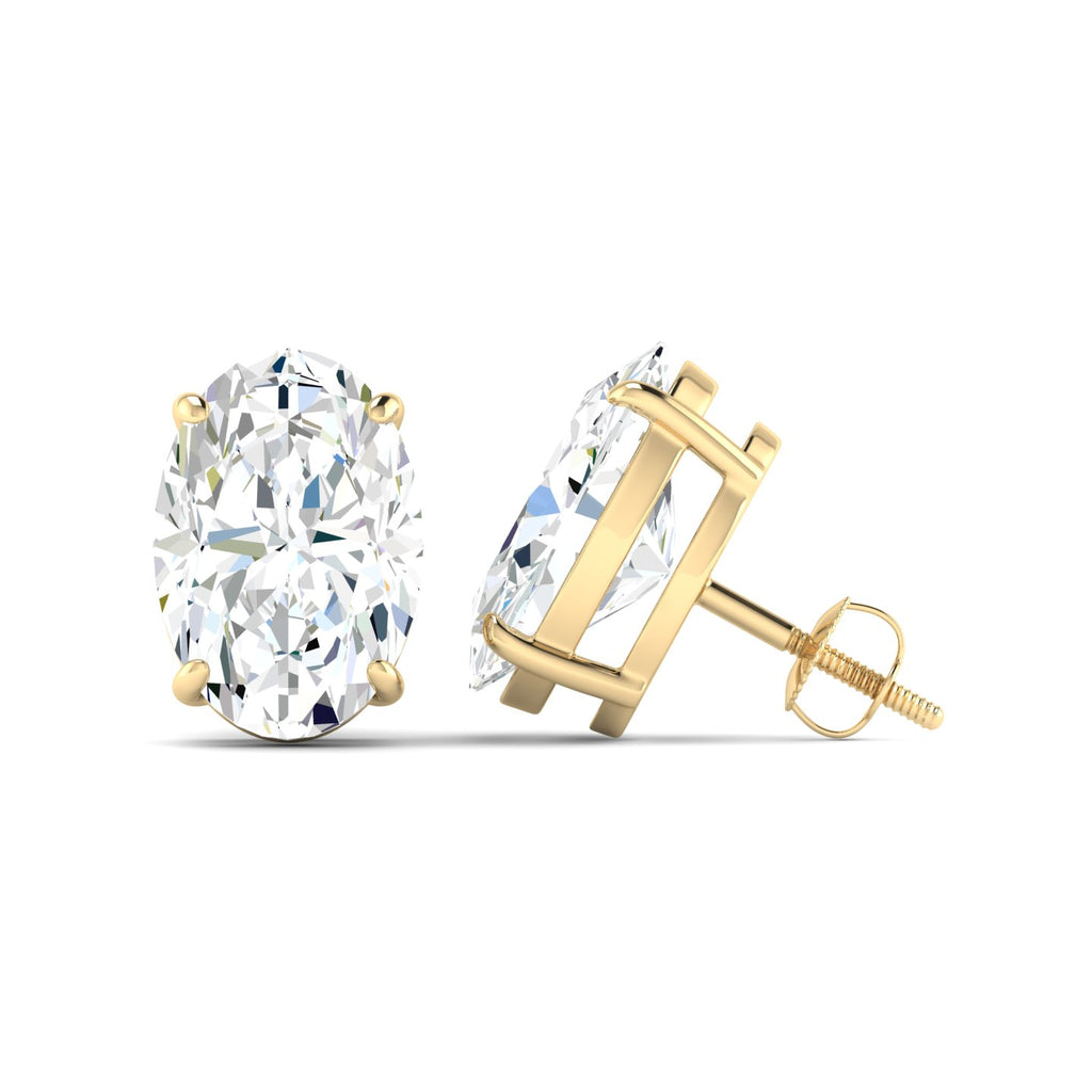 Lab Grown 3 Carat Diamond Earrings in 14K Yellow Gold – VVS2 Clarity, D Color