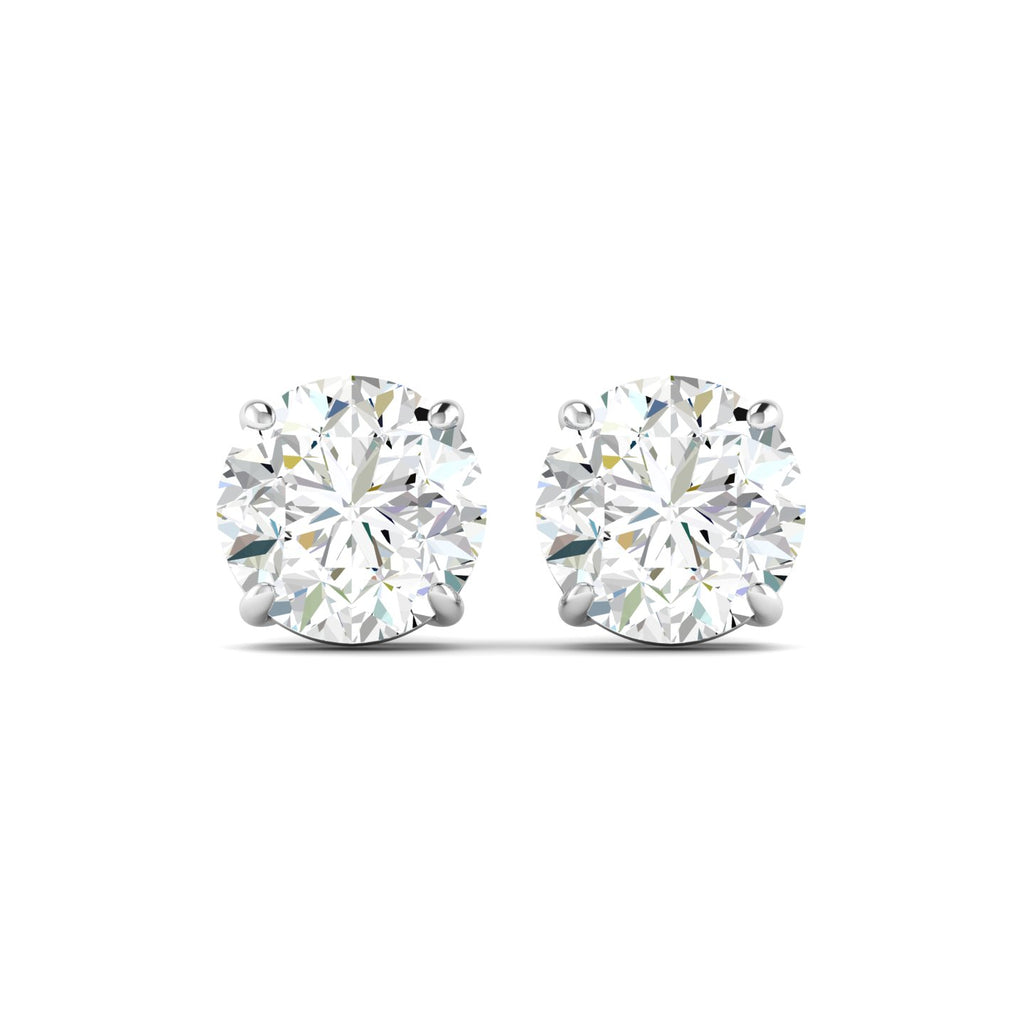 Lab Grown 3 Carat Diamond Earrings in 14K White Gold – VVS2 Clarity, D Color