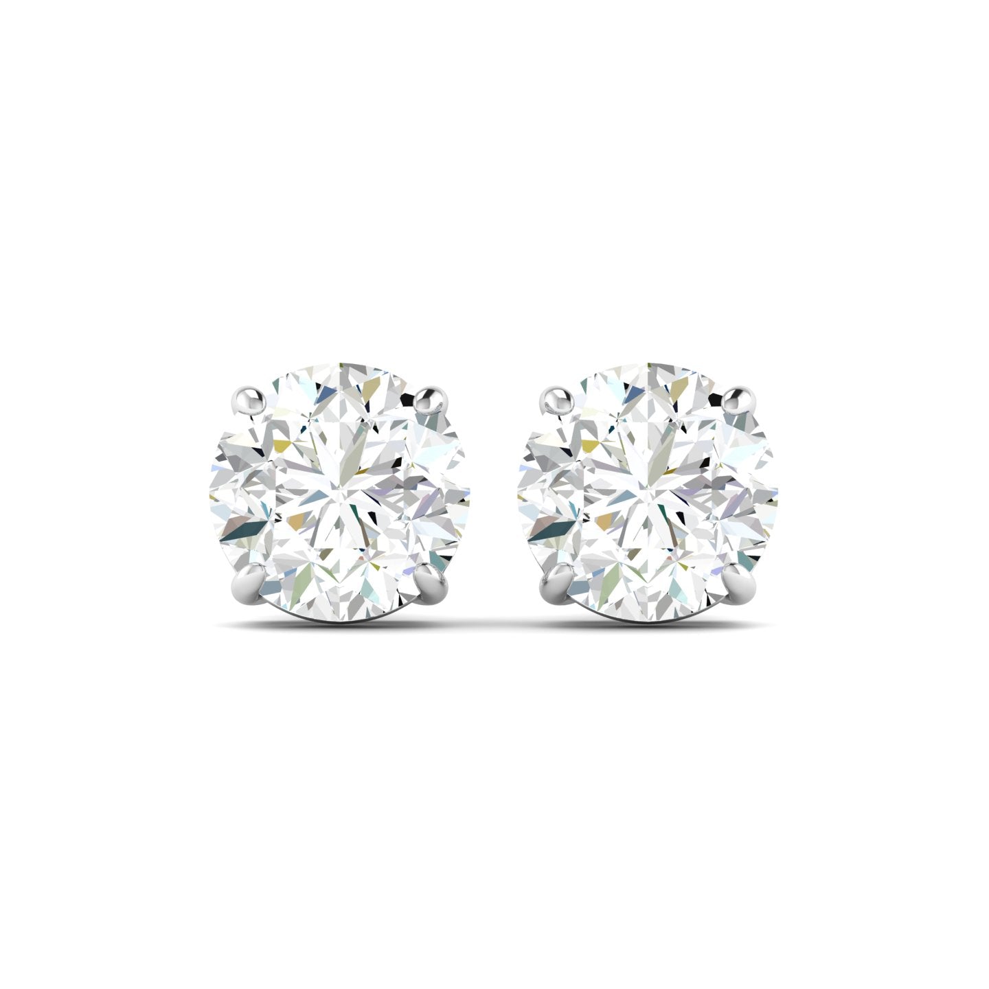 Lab Grown 3 Carat Diamond Earrings in 14K White Gold – VVS2 Clarity, D Color