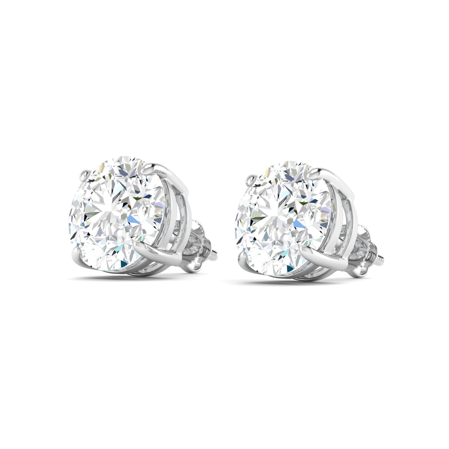 Lab Grown 3 Carat Diamond Earrings in 14K White Gold – VVS2 Clarity, D Color