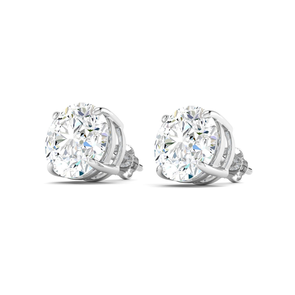 Lab Grown 3 Carat Diamond Earrings in 14K White Gold – VVS2 Clarity, D Color