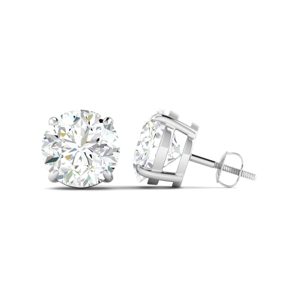 Lab Grown 3 Carat Diamond Earrings in 14K White Gold – VVS2 Clarity, D Color