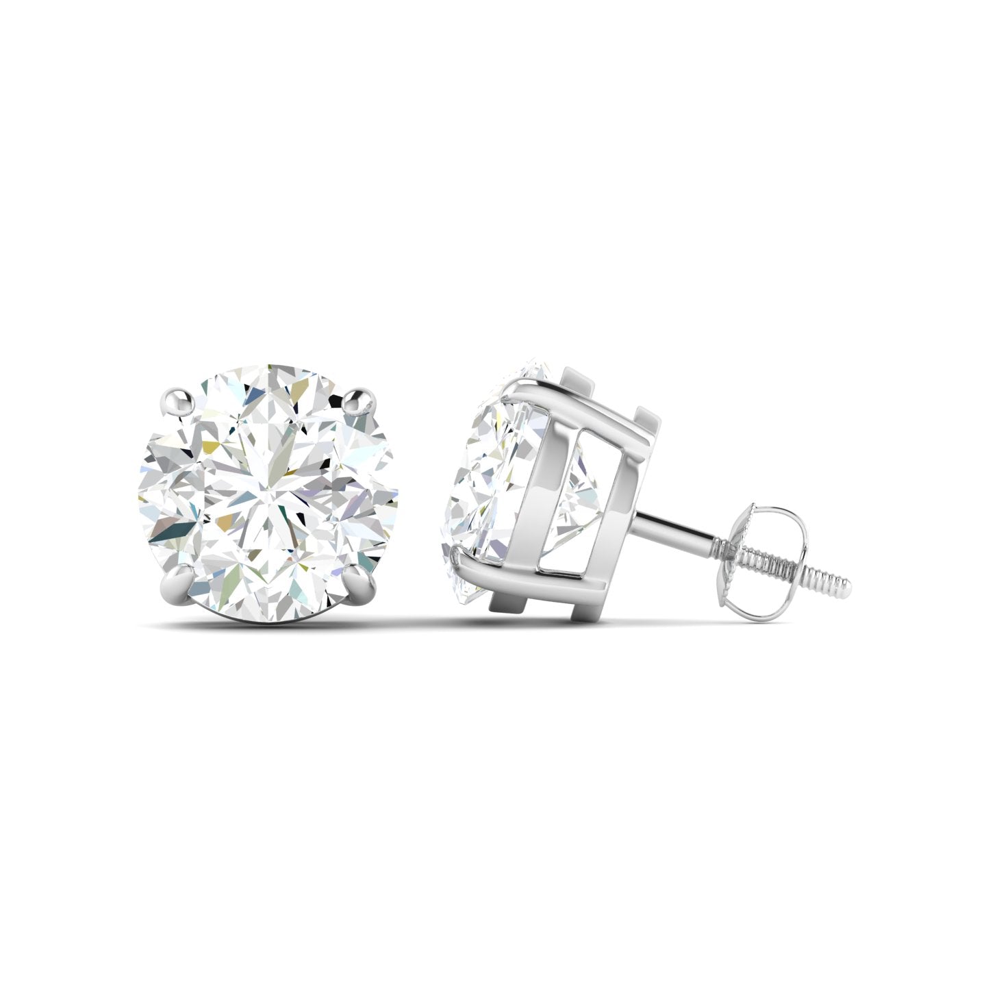 Lab Grown 3 Carat Diamond Earrings in 14K White Gold – VVS2 Clarity, D Color