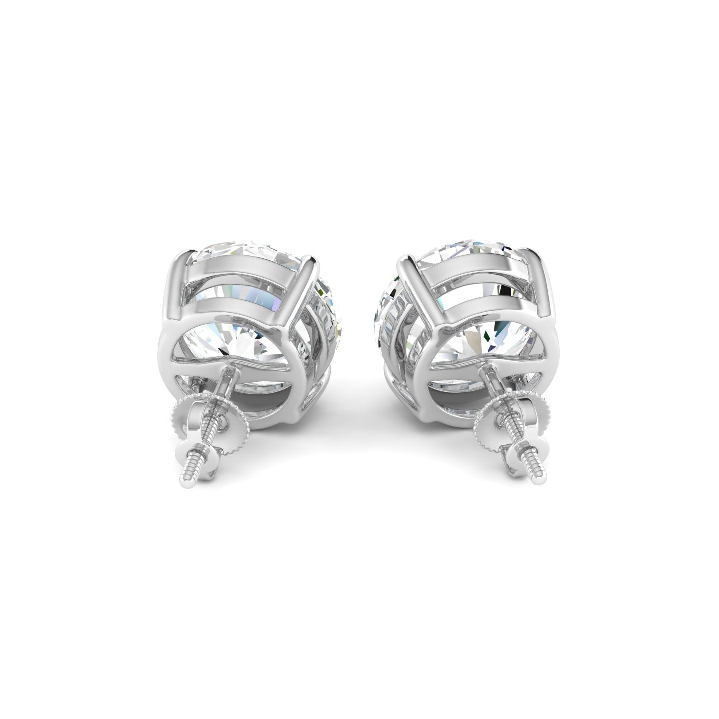 Lab Grown 3 Carat Diamond Earrings in 14K White Gold – VVS2 Clarity, D Color