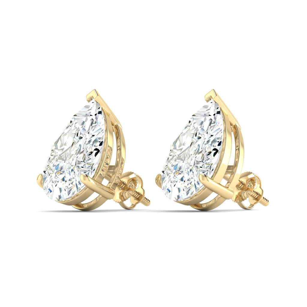 Lab Grown 3 Carat Diamond Earrings in 14K Yellow Gold – VVS2 Clarity, D Color