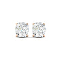 Cushion Cut Stud Earring - Rose Gold