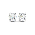 Cushion Cut Stud Earring - White Gold